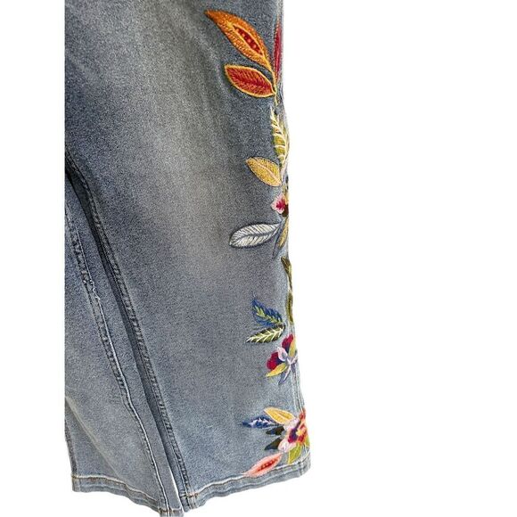 Driftwood Brady Boyfriend Overalls Feathery Leaf Blue Women's Size Large - Picture 7 of 11